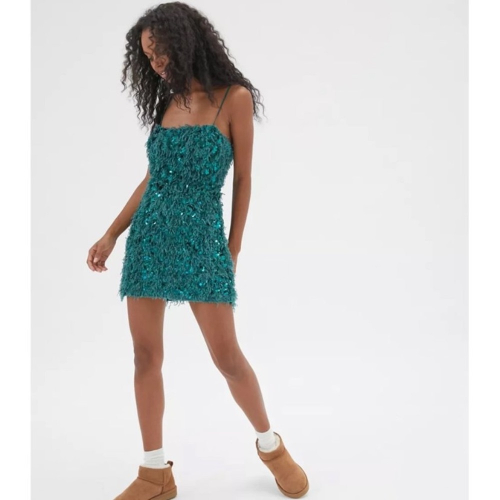 SOLD Urban outfitters camila feathers sequin mini dress